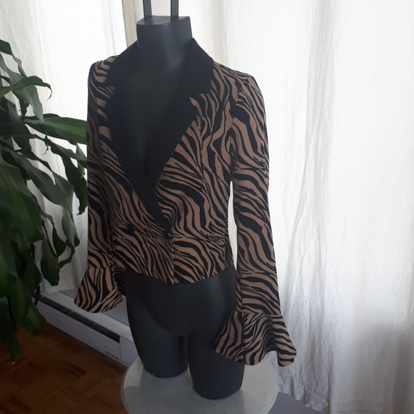 Animal print Blazer with flared sleeves - Picture 3 of 6